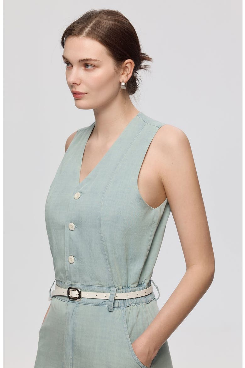 Nahla Chambray Jumpsuit, Alternate, color, Chambray Blue