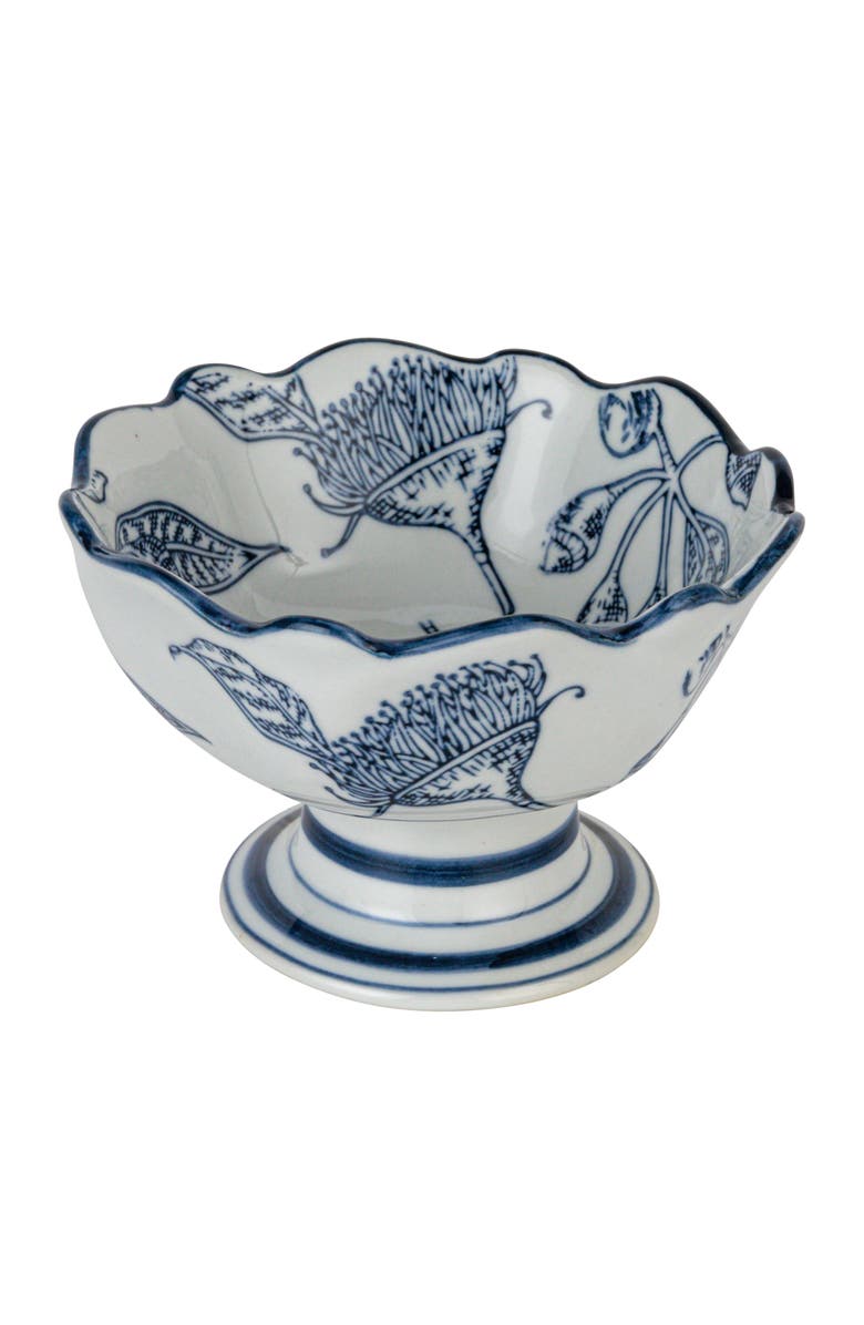 Storied Home Botanical Bliss Stoneware Bowl, Blue and White, Main, color, Blue