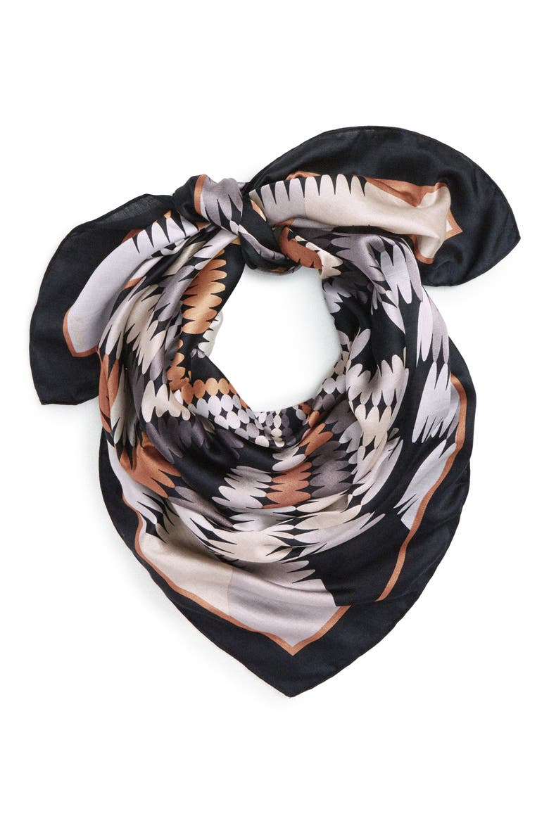 Mod Square Scarf, Main, color, BLACK