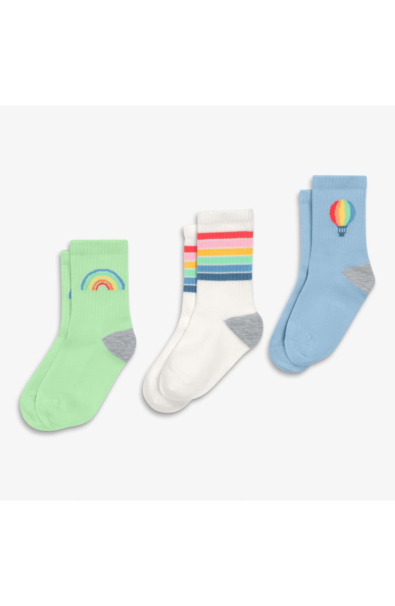 Primary Kids Athletic Sock In Seasonal Prints, Alternate, color, Hot Air Balloon Mix