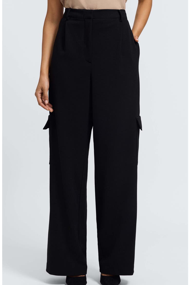 Elizabeth Wide Leg Pants, Main, color, BLACK