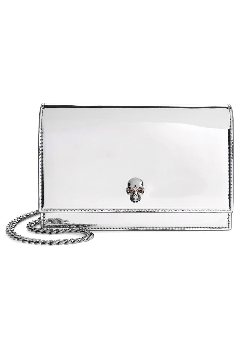 McQueen Small The Skull Metallic Crossbody Bag, Main, color,