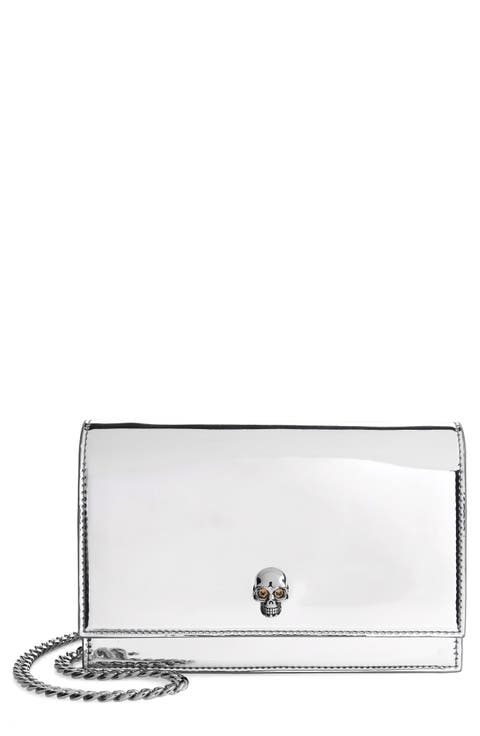 Small The Skull Metallic Crossbody Bag