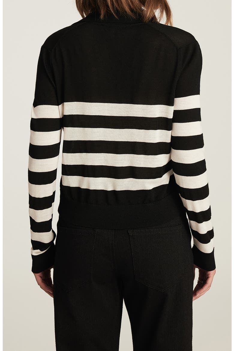 Stripe Polo Sweater, Alternate, color, BLACK STRIPE