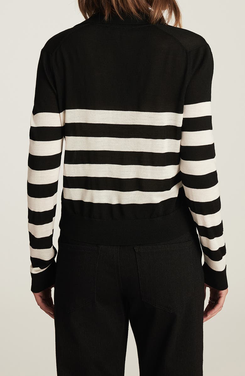 Mavi Jeans Stripe Polo Sweater, Alternate, color, Black Stripe
