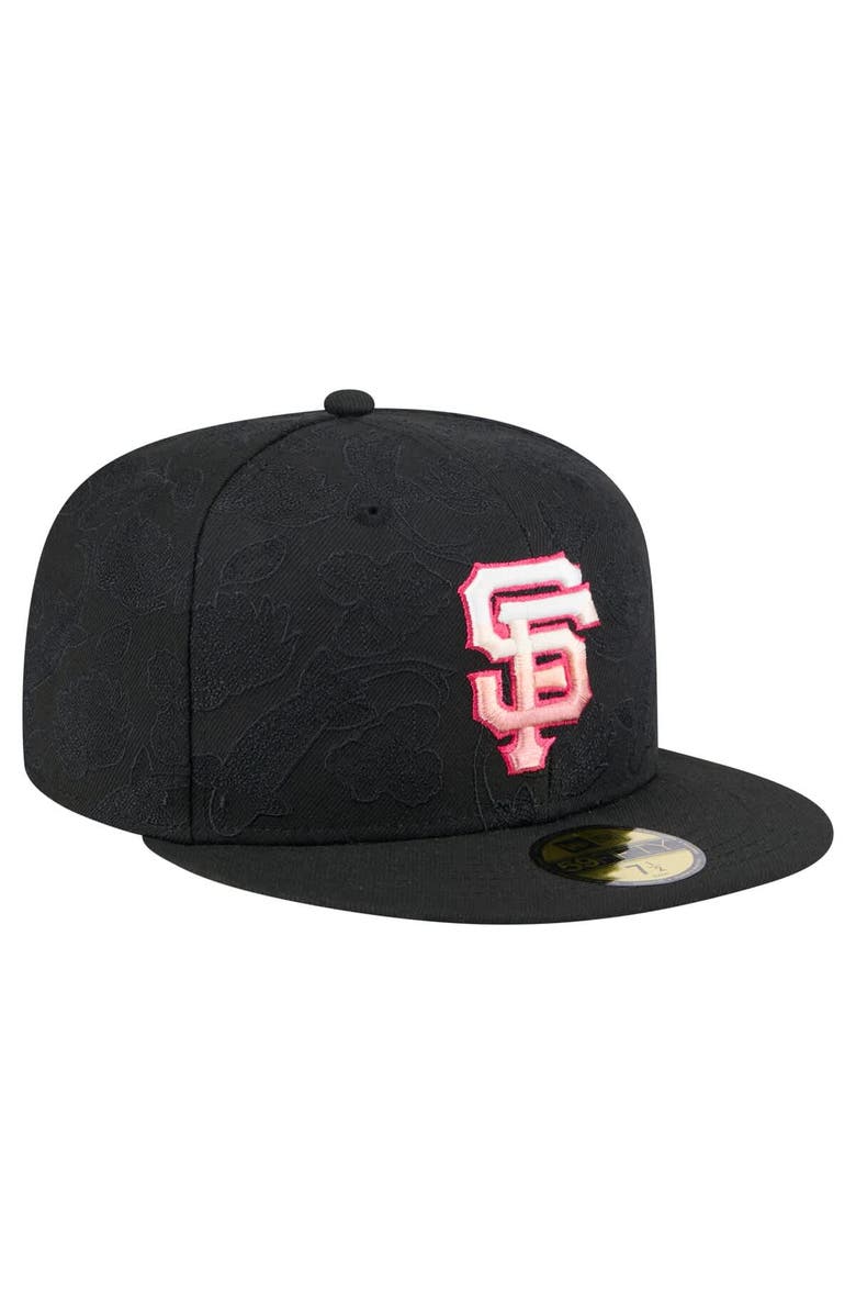 New Era Men's New Era Black San Francisco Giants Tonal Koi 59FIFTY Fitted Hat, Alternate, color, 