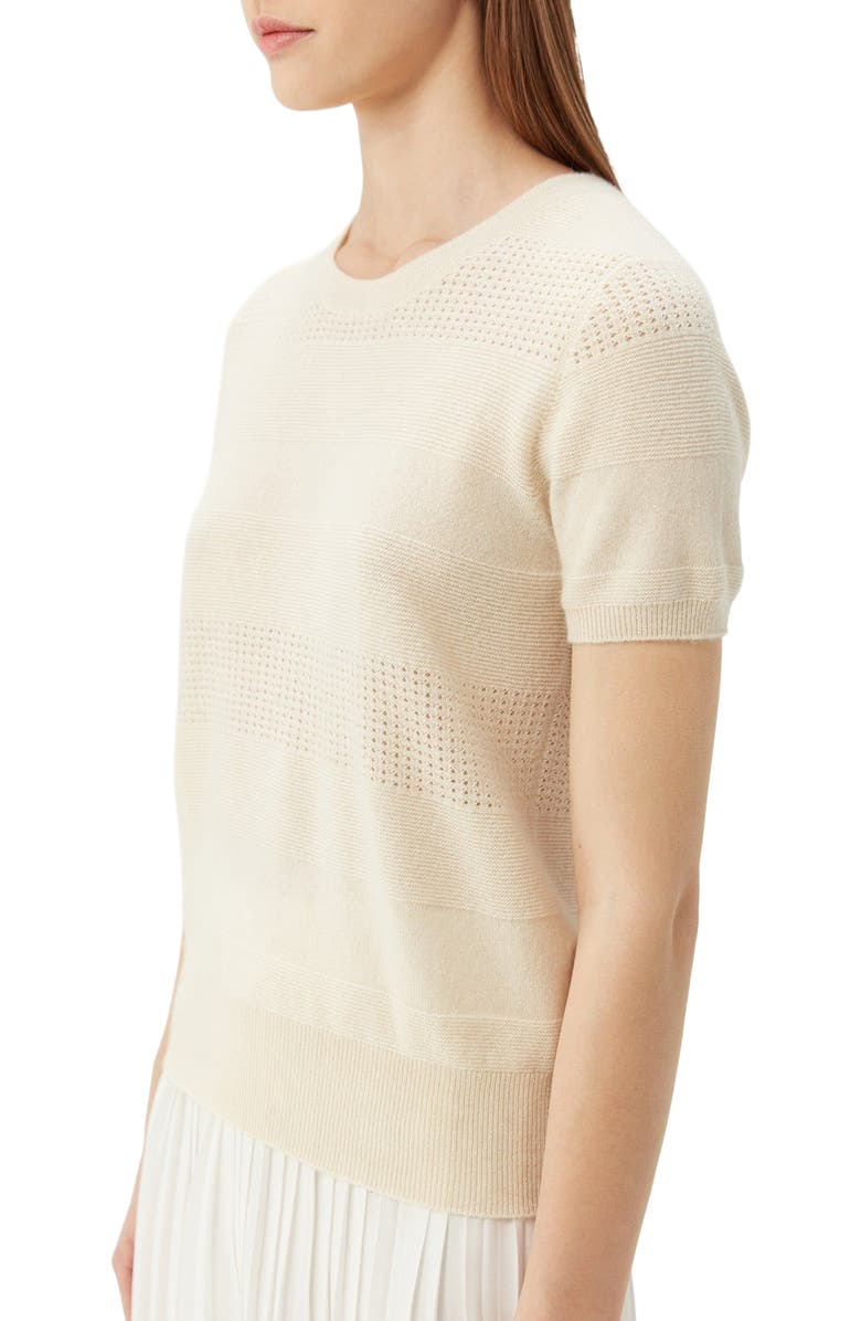 GOBI Mongolian Cashmere Short-sleeved Cashmere Crewneck Top, Alternate, color,