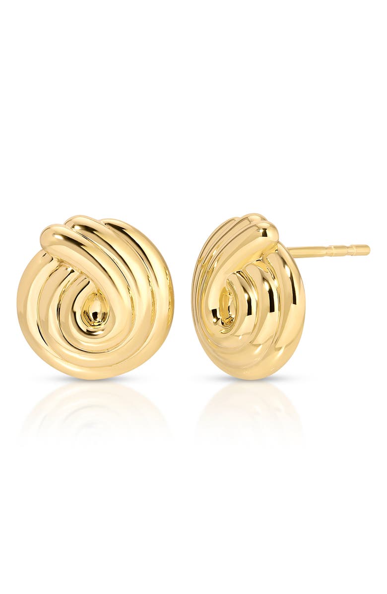 EF Collection Swirl Stud Earrings, Main, color, 14K Yellow Gold