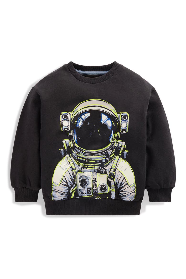 Kids' Glow in the Dark Graphic Print Sweatshirt, Main, color, SHADOW GREY SPACEMAN