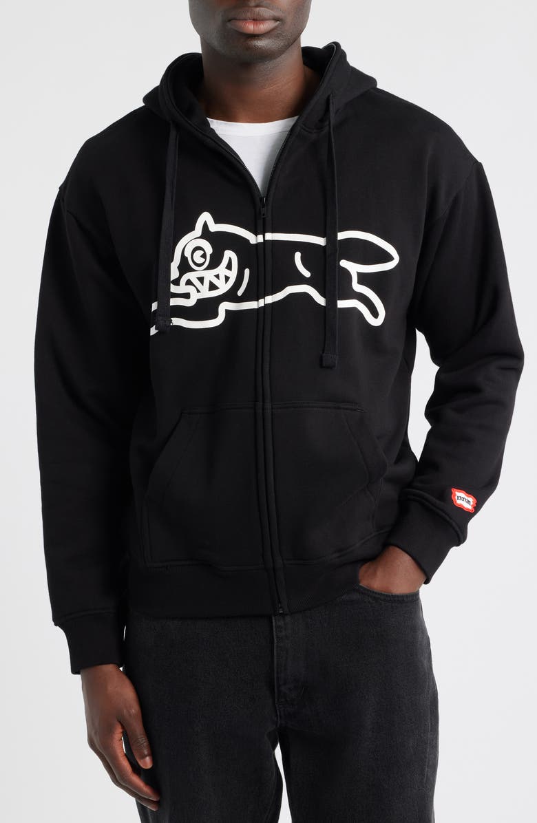 ICECREAM Zippy Graphic Zip Hoodie, Alternate, color, Black