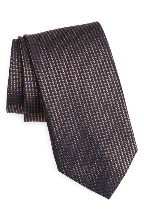 アクセサリーその他 CANALI NAVY AND WHITE SILK TIE Canali Neat Silk Tie | Saks Fifth Avenue