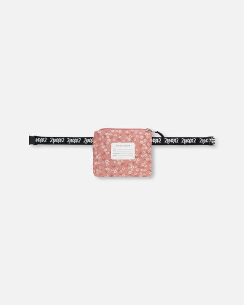 Deux Par Deux Little Girl's Printed Packable Windbreaker Small White Flowers On Pale Pink In White Flowers On Pale Pink
