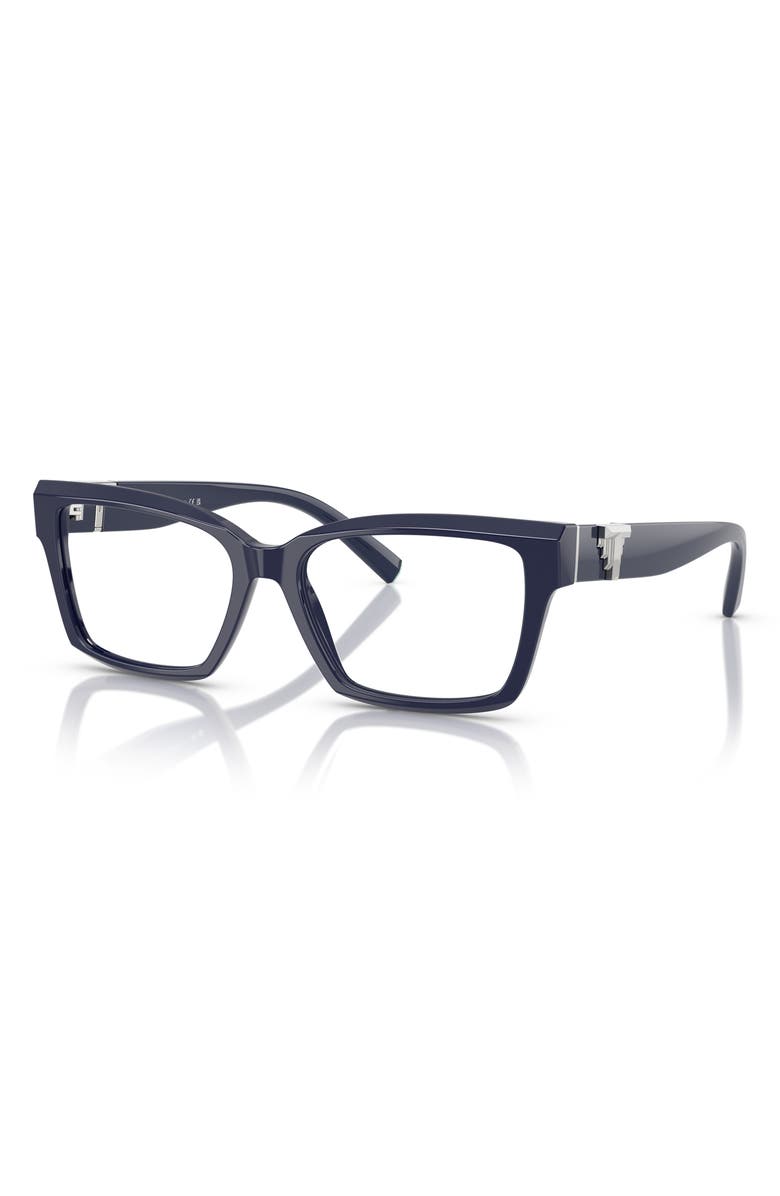 Tiffany & Co. 54mm Square Optical Glasses, Alternate, color, Solid Dark Blue/ Demo Lens