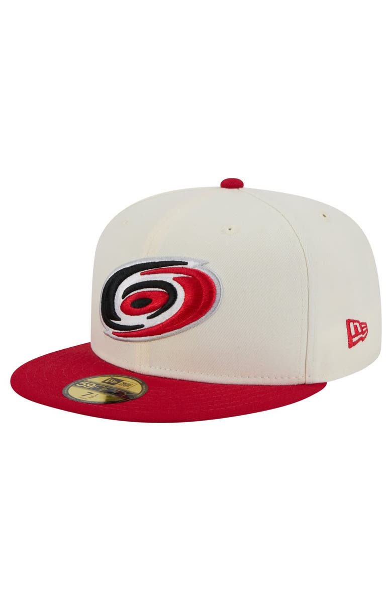 New Era Men's New Era  White Carolina Hurricanes Chrome Two-Toned 59FIFTY Fitted Hat, Alternate, color, 