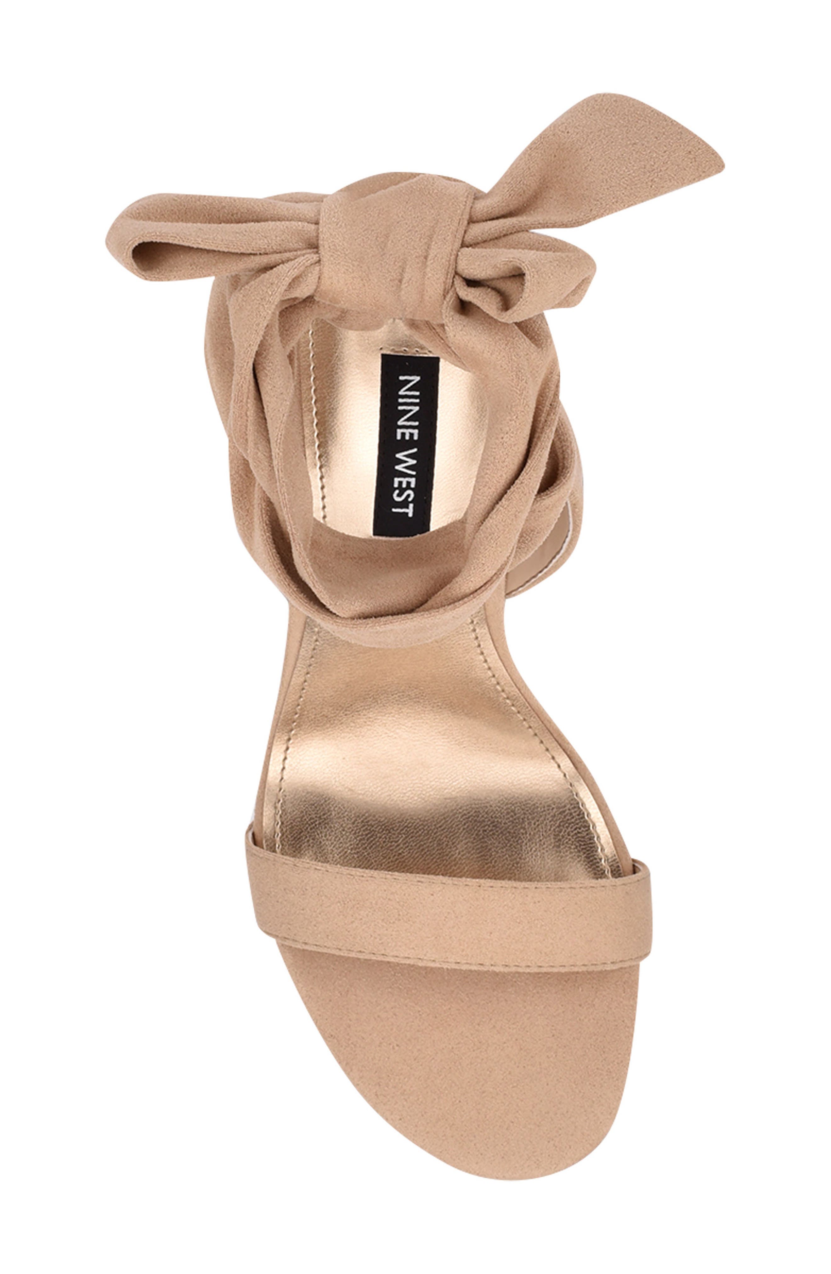Nine West Kelsie Ankle Tie Sandal, Alternate, color, Beige