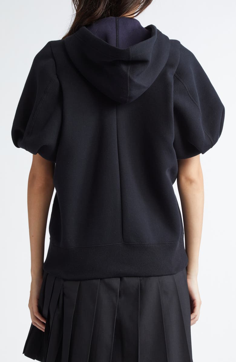 sacaiジップアップ パフスリーブ ニットジャケット Sacai ジップアップ ジャケット | ブラック | FARFETCH JP