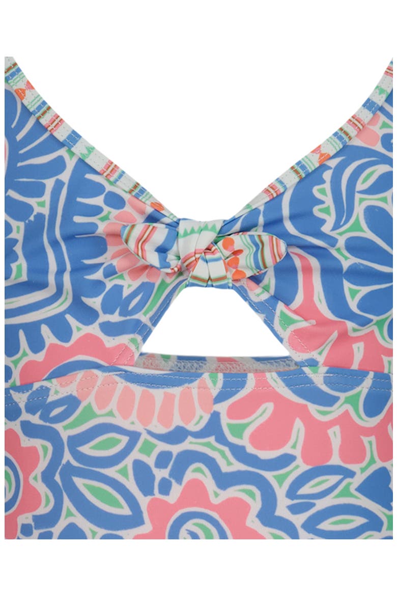 Kids' Cascais Cutout One-Piece Swimsuit, Alternate, color, SILVER LAKE BLUE
