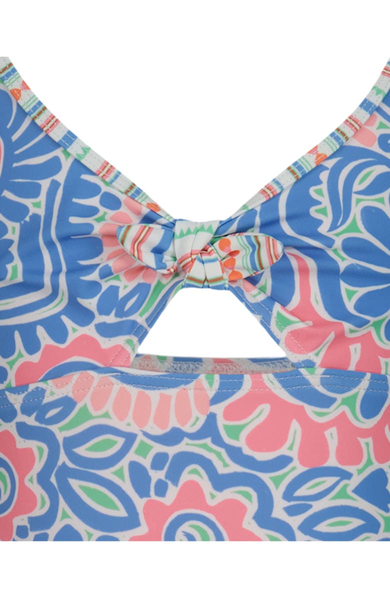 Roxy Kids' Cascais Cutout One-Piece Swimsuit, Alternate, color, Silver Lake Blue