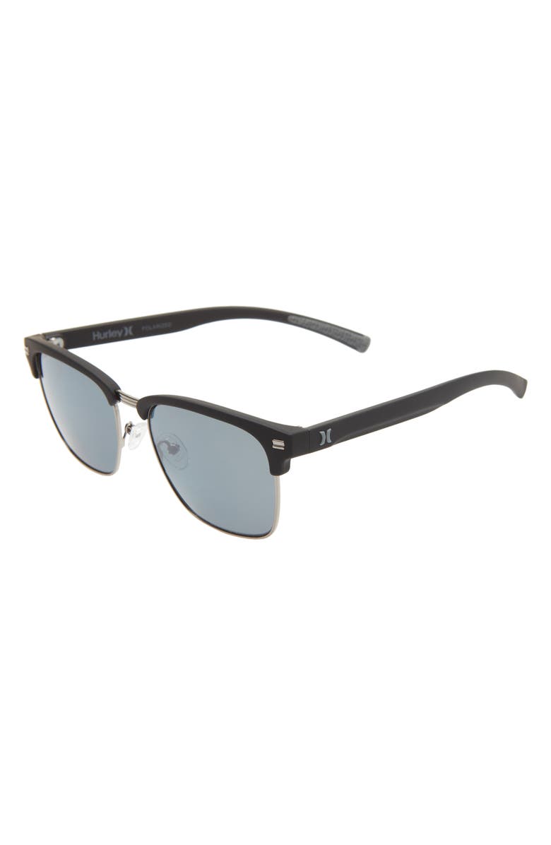 Hurley Halfway 56mm Polarized Browline Sunglasses, Alternate, color,