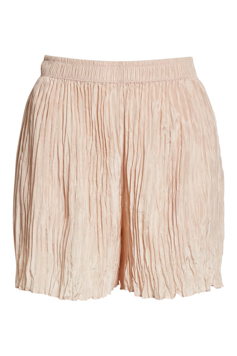 Crushed Pleat Shorts, Alternate, color, LT ROSA