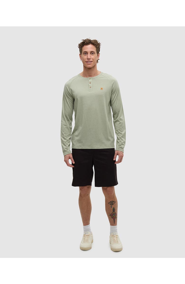 tentree Baker Henley Longsleeve, Alternate, color, Light Moss Heather