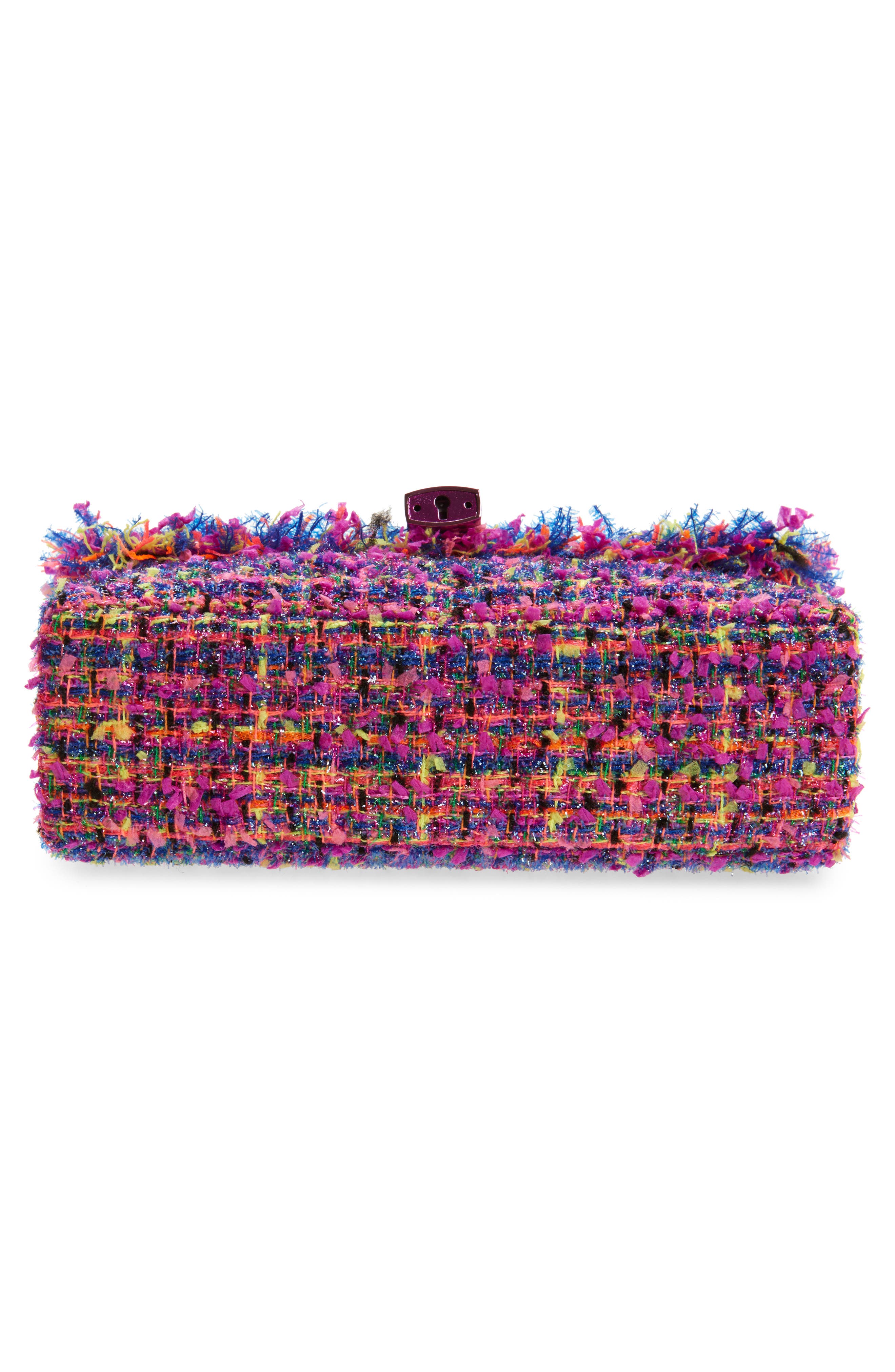 Kurt Geiger London Tweed Mini Bixton Shoulder Bag, Alternate, color, Fushia Cmb