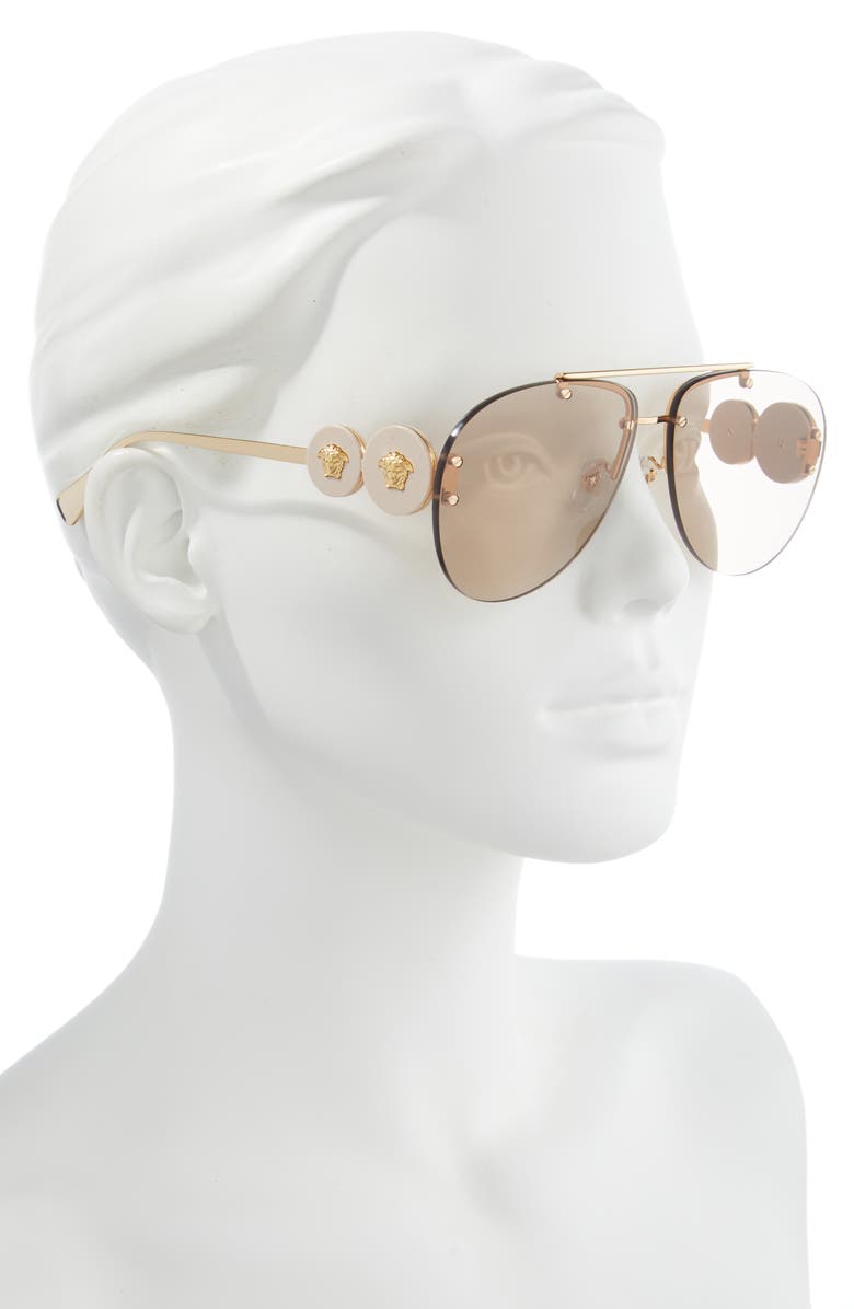 Versace 63mm Aviator Sunglasses, Alternate, color, 