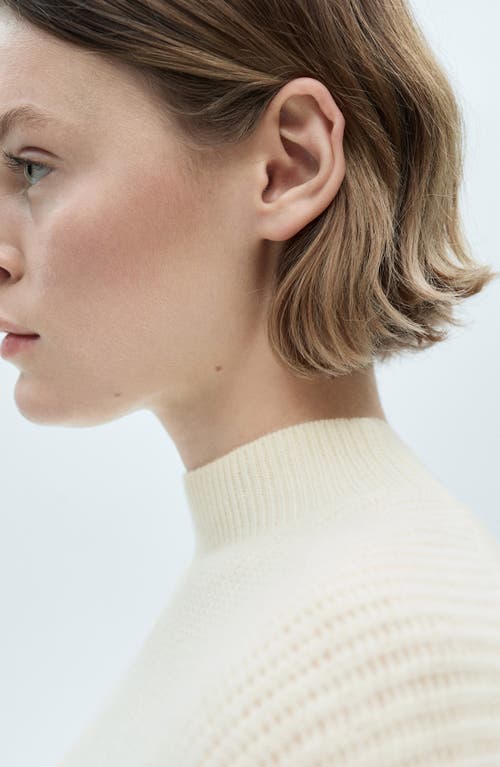 Mango Oversize Wool Mock Neck Sweater In Ecru