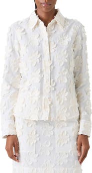 Akris punto Floral Cotton Jacquard Button-Up Shirt
