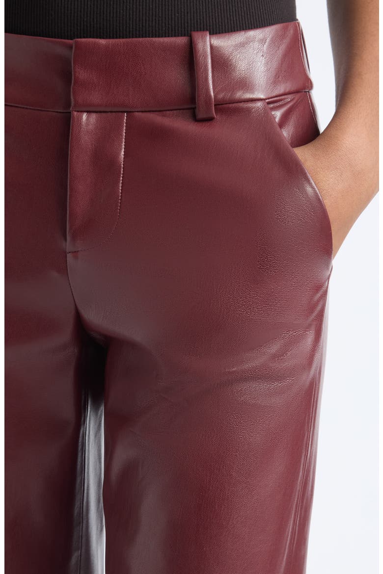 Alexander Faux Leather Wide Leg Pants, Alternate, color, GARNET