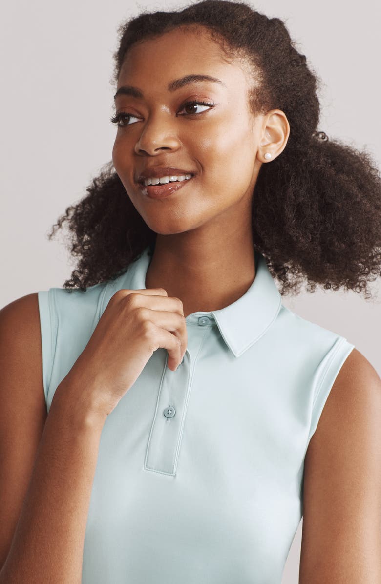 Rhone Course to Court Sleeveless Polo, Alternate, color, Blue Cloud