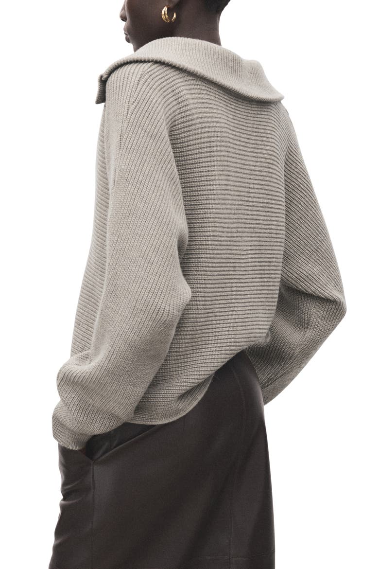 Manzana Dolman Sleeve Polo Sweater, Alternate, color, LIGHT/ PASTEL GREY