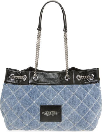The Quilted Denim Chain Sack Bag