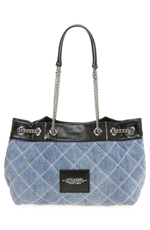 MARC JACOBS MARC JACOBS THE QUILTED DENIM CHAIN SACK BAG 