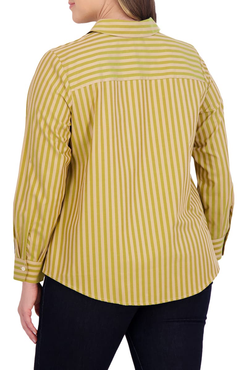 Foxcroft Mary Cotton Blend Button-Up Shirt, Alternate, color, Gold