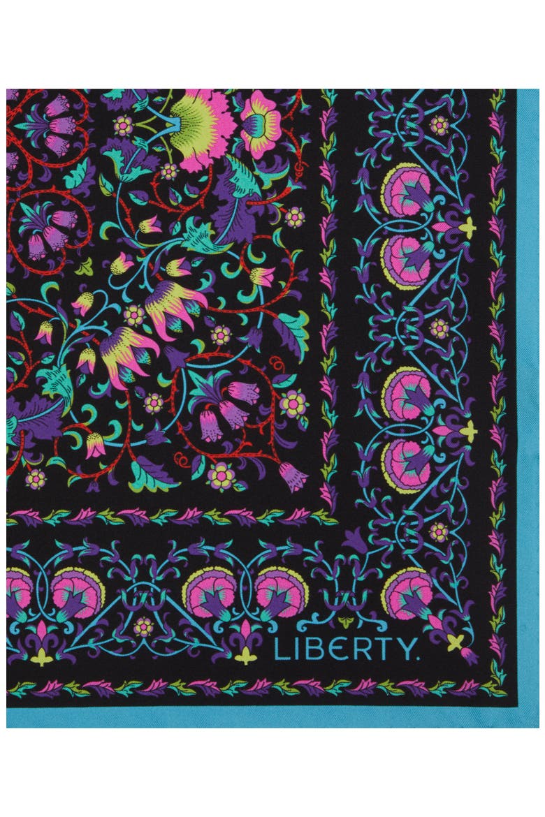 Lodden Silk Square Scarf, Alternate, color, BLACK