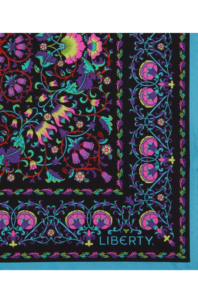 Liberty London Lodden Silk Square Scarf, Alternate, color, Black