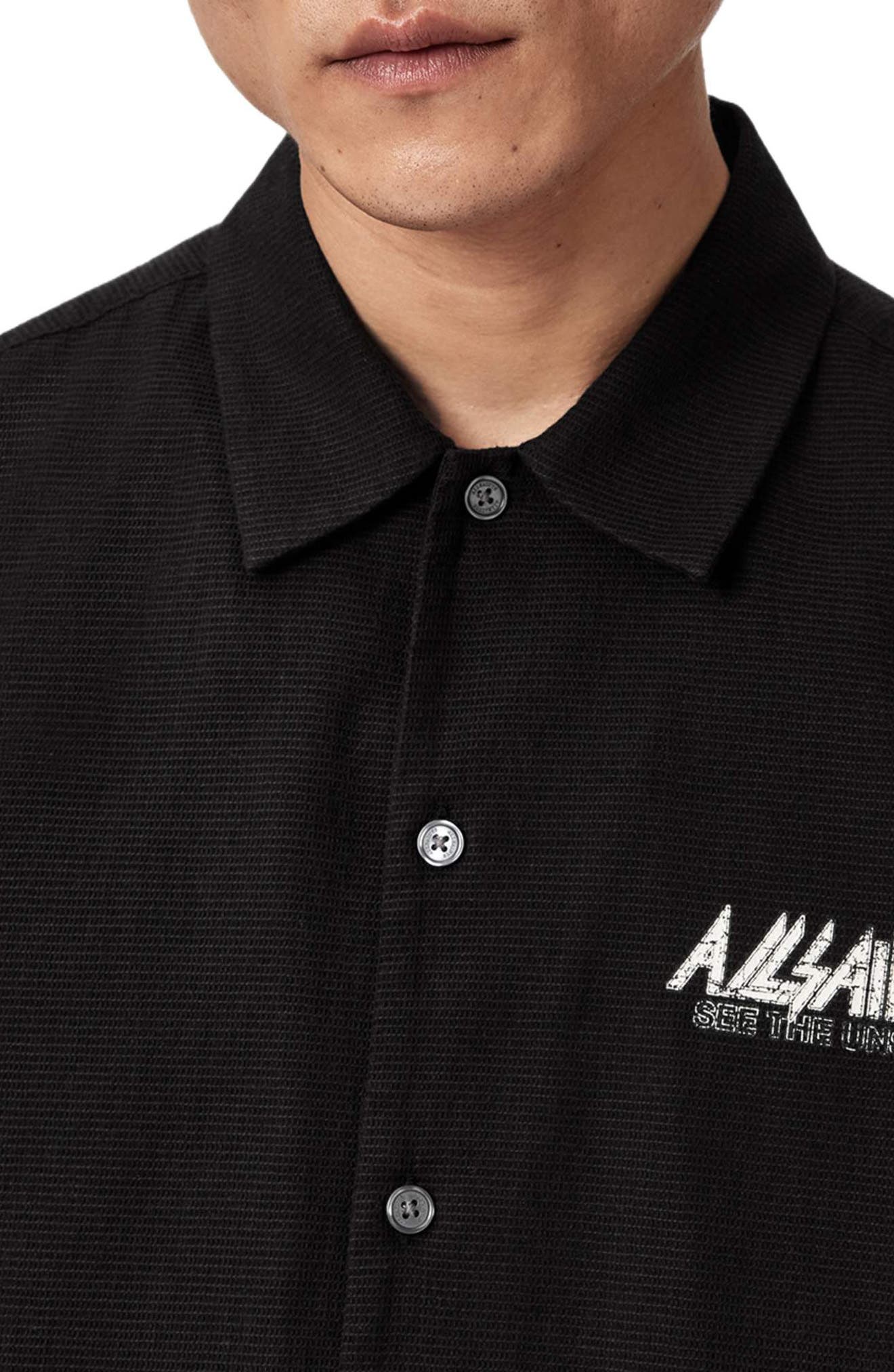 AllSaints Synth Short Sleeve Button-Up Shirt (Men) | Nordstrom