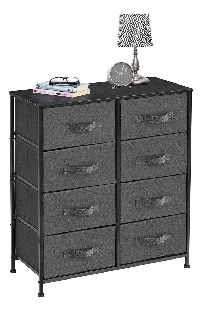 SORBUS 8-Drawer Dresser, Alternate, color, Black
