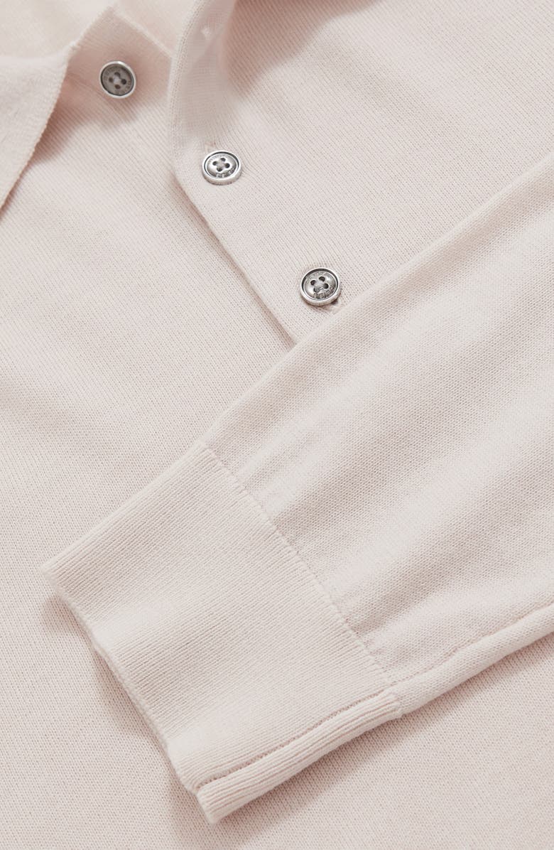 Reiss Trafford Long Sleeve Merino Wool Polo Sweater, Alternate, color, Beige