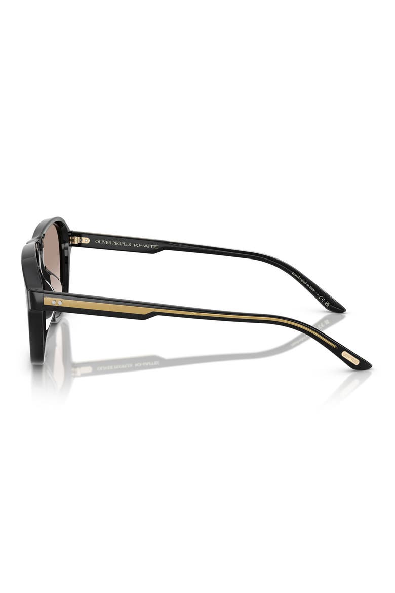Khaite 1978RX 56mm Gradient Pilot Sunglasses, Alternate, color, BLACK / DEMO LENS SOFT TAN GRA