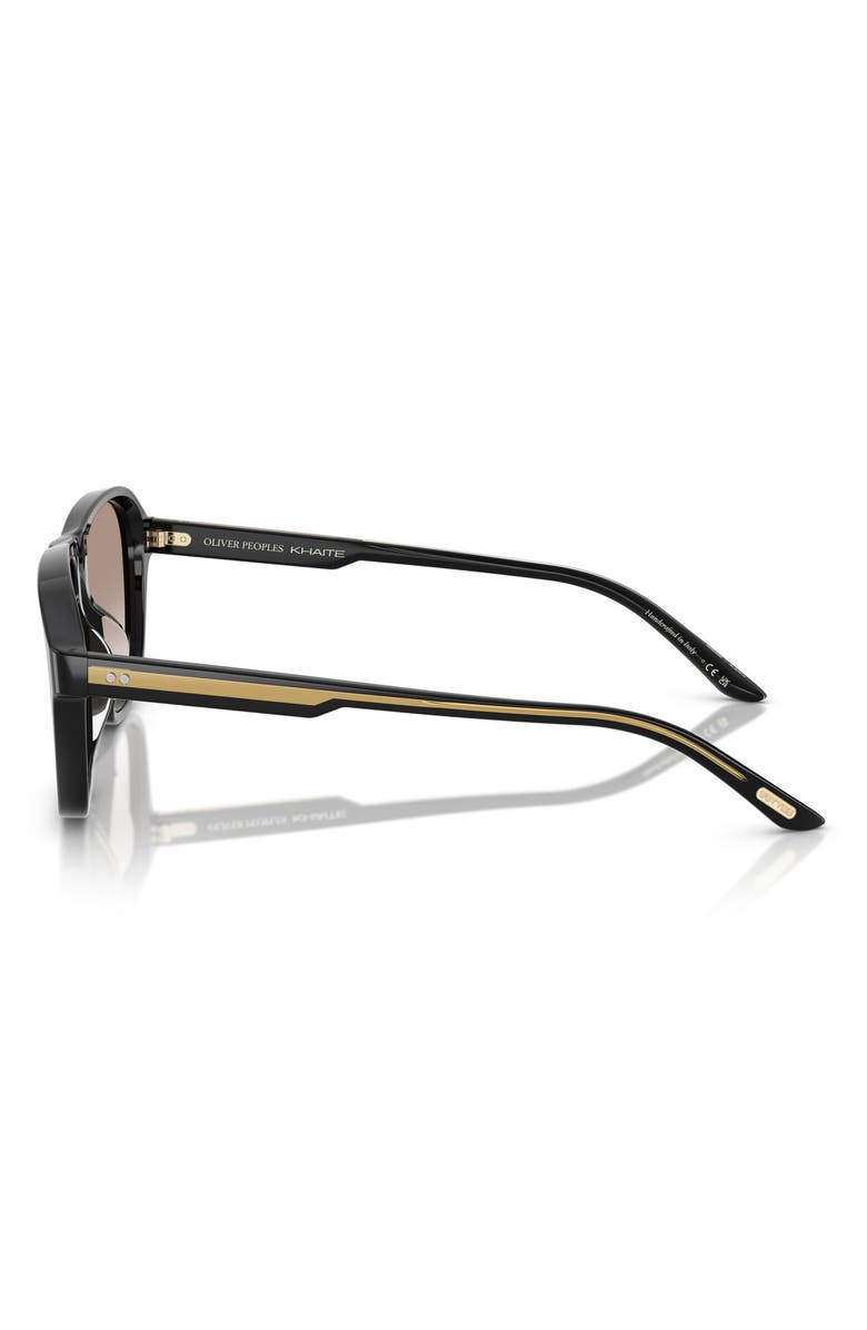 Oliver Peoples Khaite 1978RX 56mm Gradient Pilot Sunglasses, Alternate, color, Black / Demo Lens Soft Tan Gra
