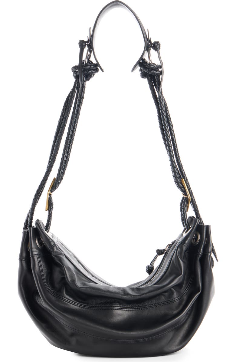 Isabel Marant Medium Maia Leather Shoulder Bag, Alternate, color, Black
