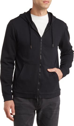 John Varvatos Faux lined double zip sweater shops (cmfrt)