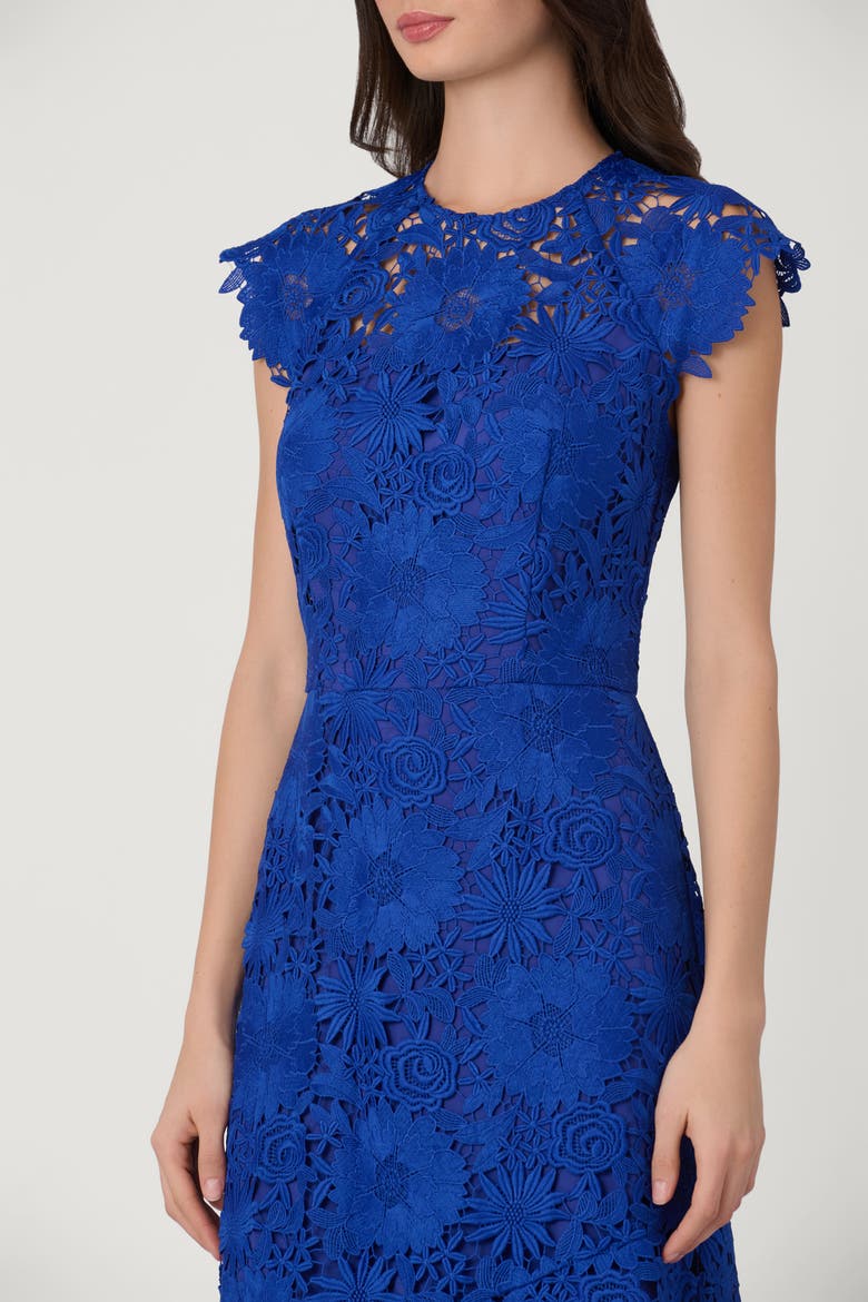 Midnight Garden Lace Raven Dress, Alternate, color, Cobalt