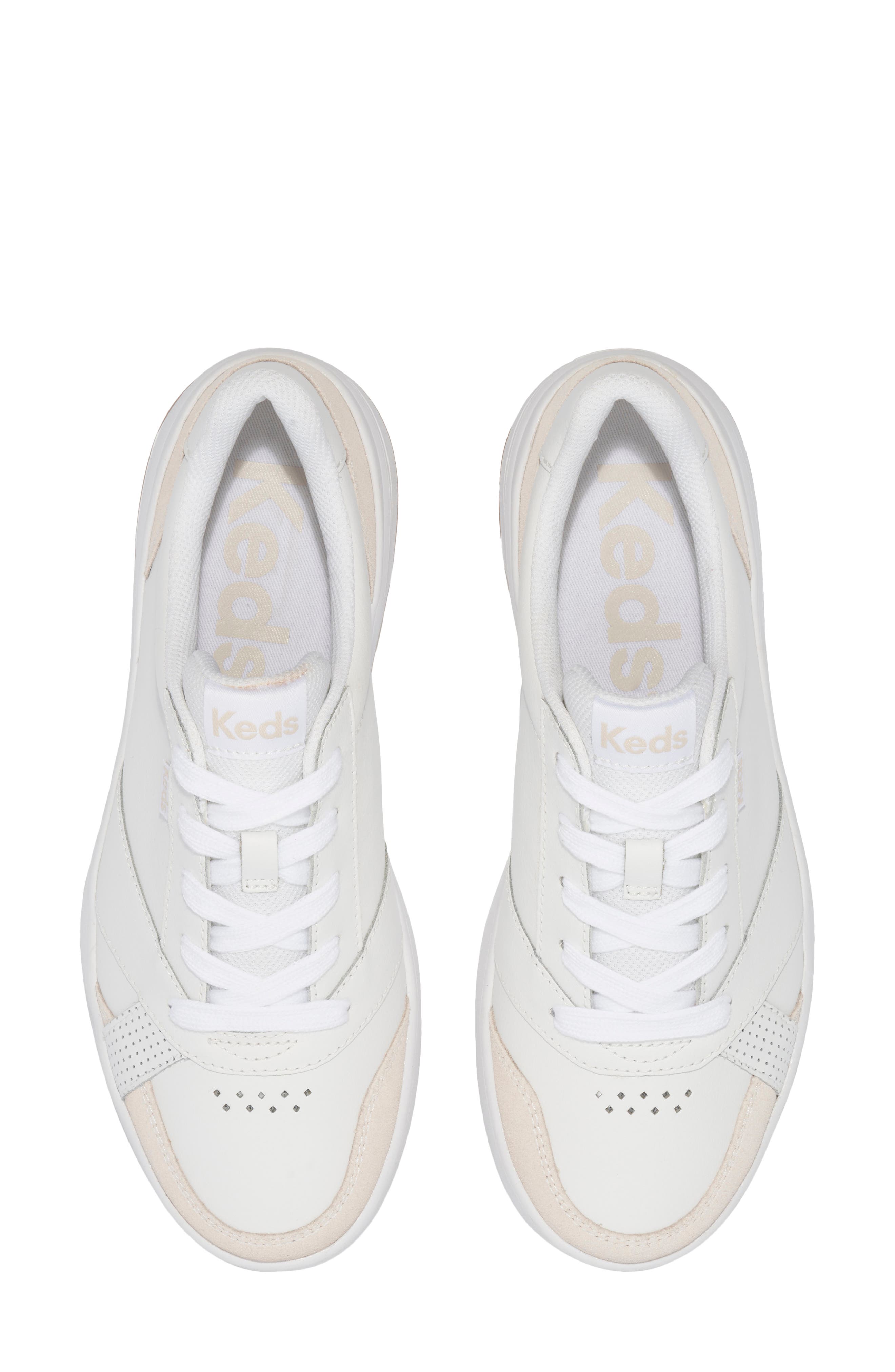 Keds<sup>®</sup> The Court Leather Sneaker, Alternate, color, White/ Gum Leathe