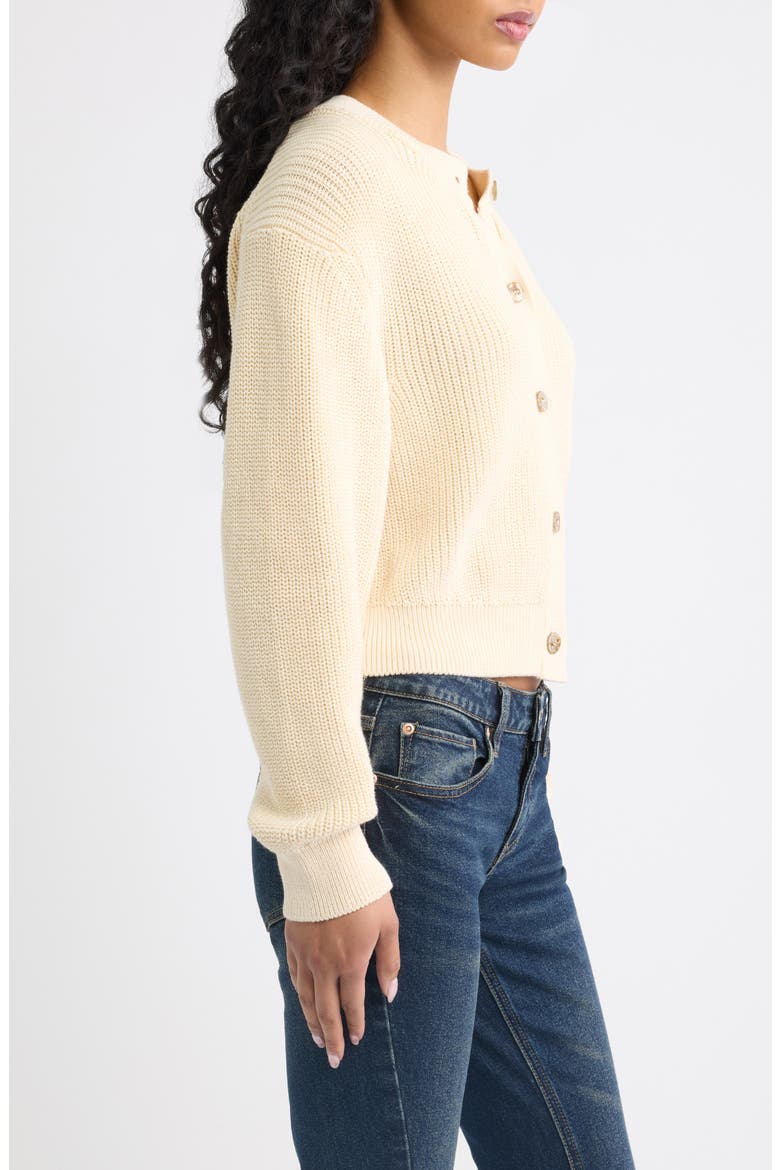 Vienna Rib Button Front Cardigan, Alternate, color, IVORY