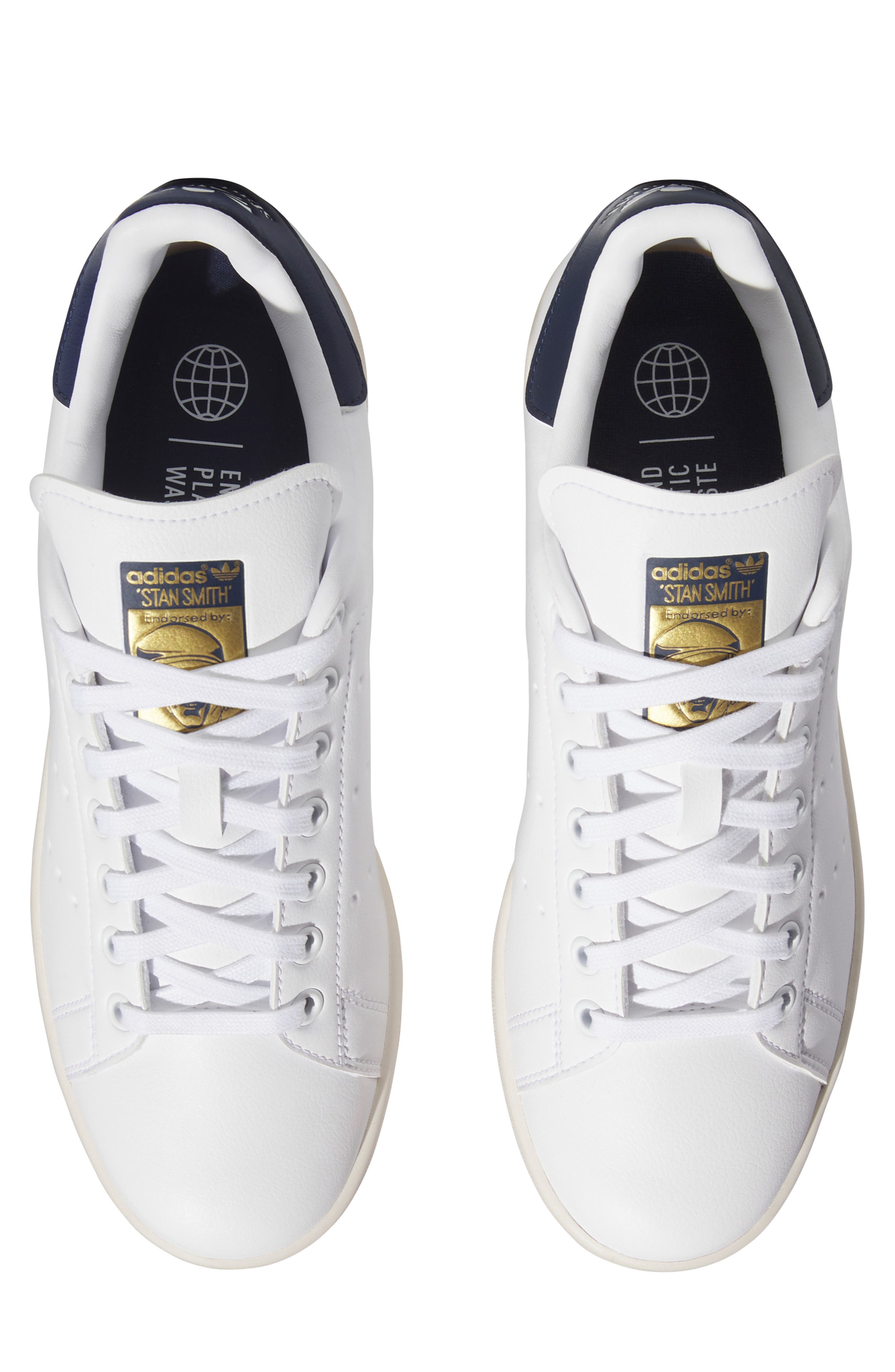 adidas Golf Gender Inclusive Stan Smith Spikeless Golf Shoe, Alternate, color, White/ Collegiate Navy/ White