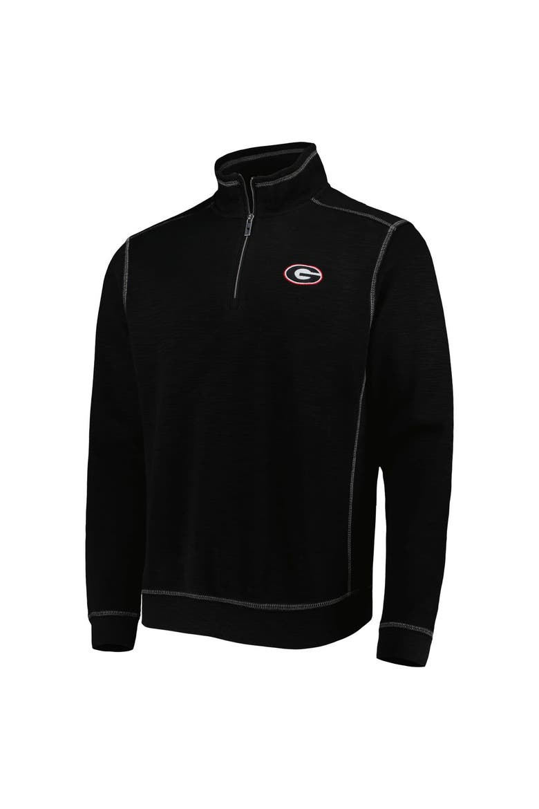 Men's Tommy Bahama Black Georgia Bulldogs Sport Tobago Bay Tri-Blend Mock Neck Half-Zip Jacket, Alternate, color, Black