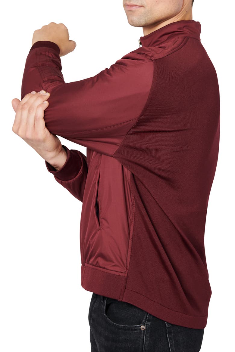 Solid Padded Hybrid Jacket, Alternate, color, BURGUNDY